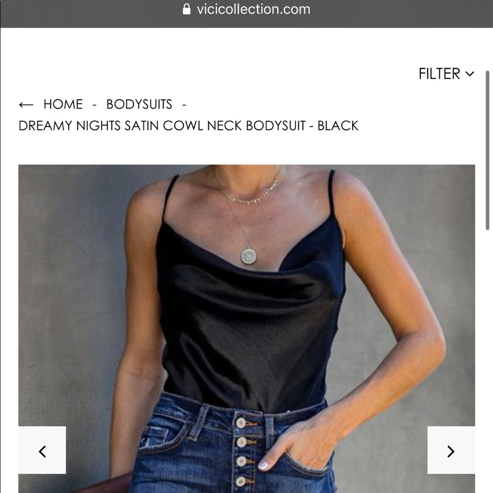 Satin cowl neck bodysuit